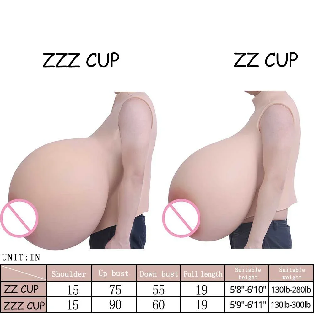 Sexy Giant ZZZ Cup Silicone Breast Big Tits For Transgender Male To Female Cospaly Halloween Disguise CD Crossdresser