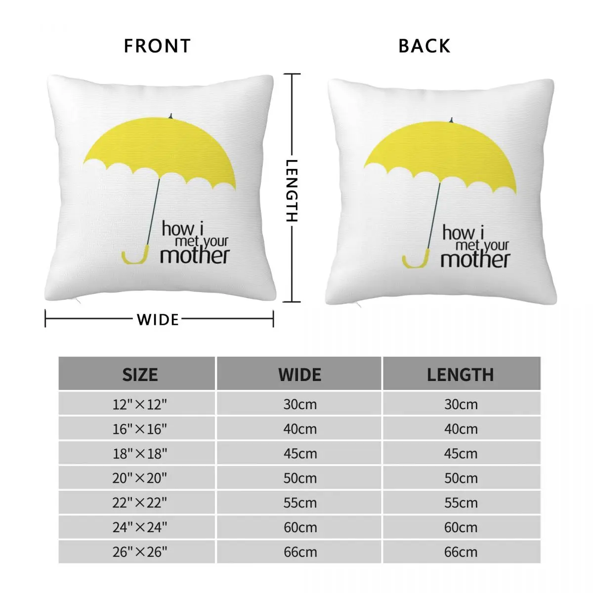 How I Met Your Mother Yellow Umbrella Square Pillowcase Pillow Cover Cushion Decor Comfort Throw Pillow for Home Bedroom