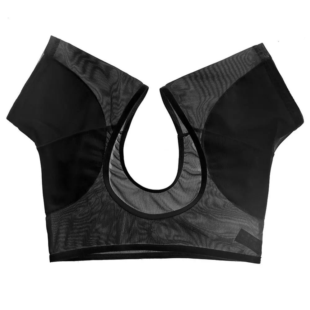 Waschbare T-Shirt-förmige Schweißpads, wiederverwendbare ultradünne Achselpflege-Pads, elastische Mesh-Unterarm-Schweißpads für Kleidung. – Detail 6