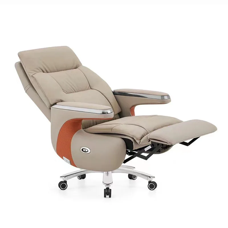 Electric reclining boss chair High-end chair Comfortable home lunch break Office President seat Manual swivel chair