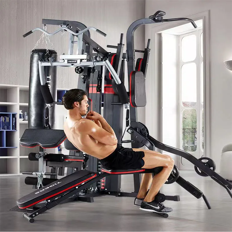 Multifunctional Strength Training Station, Four-person Station, Large Equipment, Gym, Home Exercise, Three-person Station