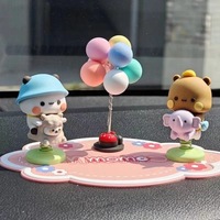 Cute Kawaii Bubu Dudu Panda Bear Figure Kawaii Cartoon Panda Model Animal Toy Doll Ornament Home Derocation Car Ornaments