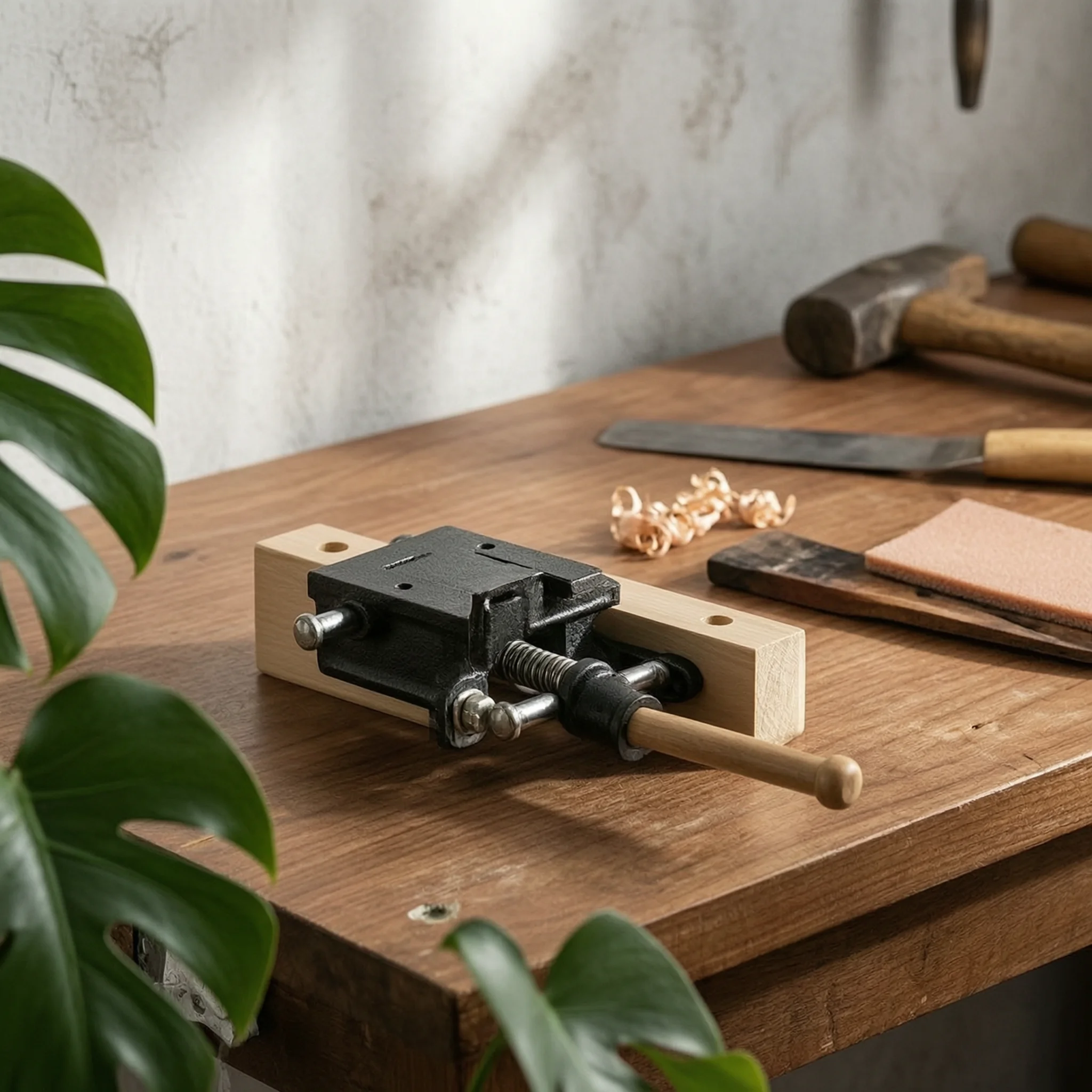 Bench Vise with Guide Rods Professional Grade Woodworking Vise Woodworking Bench Clamp Wear-Resistant Shielded Coating