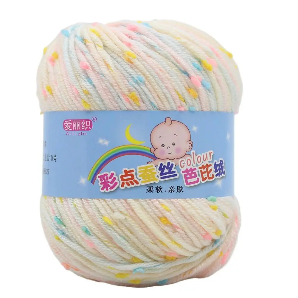 Filato di lana da 50g/rotolo filato all'uncinetto morbido multicolore filo intrecciato di cotone per bambini spesso per tappeti da cesto