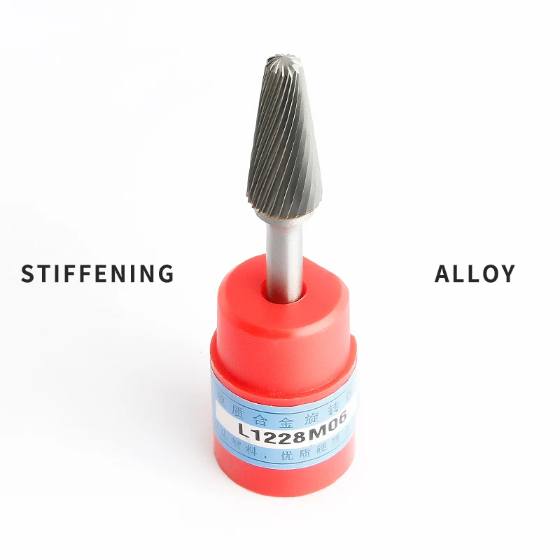 1pcs L-type Tungsten Steel Hard Rotary Alloy Metal Grinding Head Boring Cutter Conical Dome Rotary Files