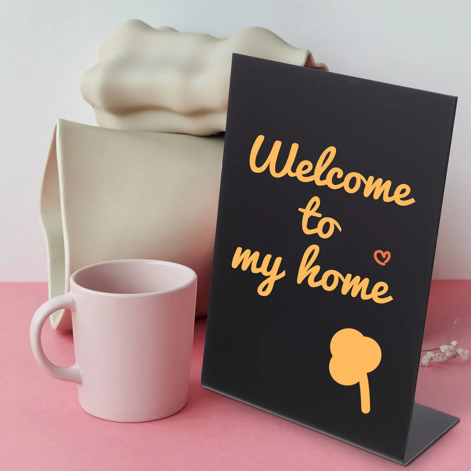

1Pcs Acrylic Chalkboard Sign Creative Mini Blackboard for Home Office Decor Writing Message Board Erasable Memo Board Tabletop