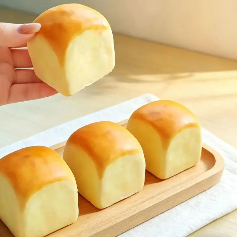 Bread Squishy Anti Stress Toy Soft Realistic Squeezable Sensory Toy for Kids Adults Travel Calm Down Toy Holiday Gifts