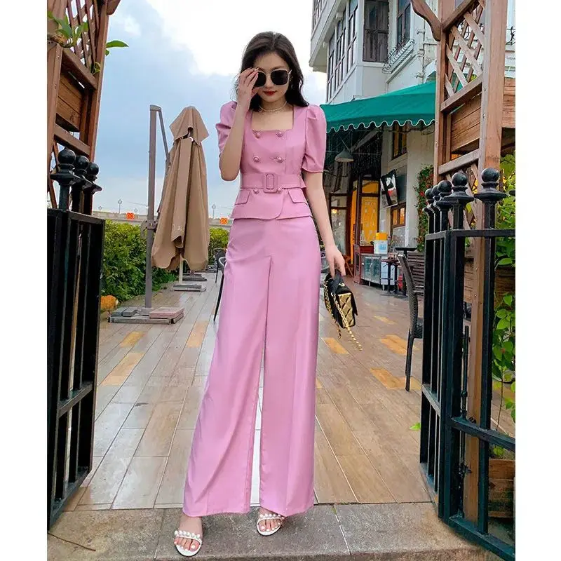 Women Spring Summer Sunscreen Shirts Suit Long Pants 2 Piece Set Lady Loose Blouse Tank Tops Trousers Outfits 2024 YC257