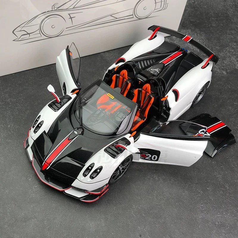 1/18 Pagani Huayra BC Alloy Sports Car Model Diecasts Metal SuperCar Racing Car Model Sound Light Simulation Childrens Toys Gift