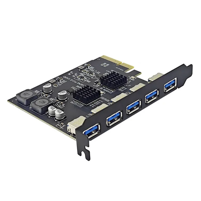USB 3.2 Gen 2 PCIe 4X Expansion Card 5 Port Type A 10Gbps ASM3142 Controller Black High Speed Data Transfer for Desktop PC