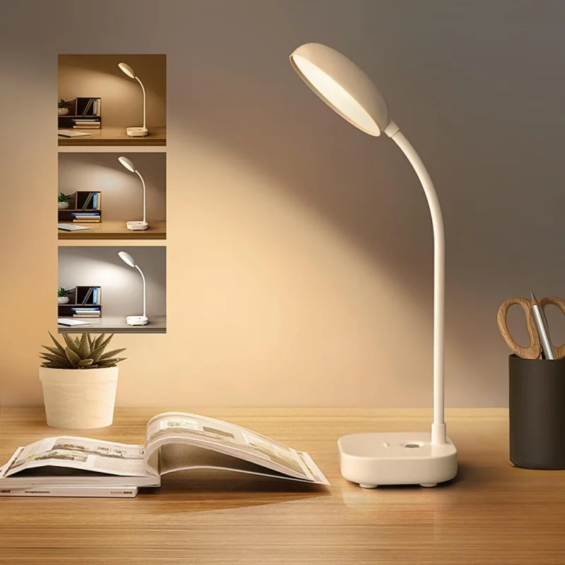 

Small Battery Powered Desk Lamp,Wireless Portable Reading & Office Lamp,400LM Rechargeable LED Light,3 Colors (White/Warm White/