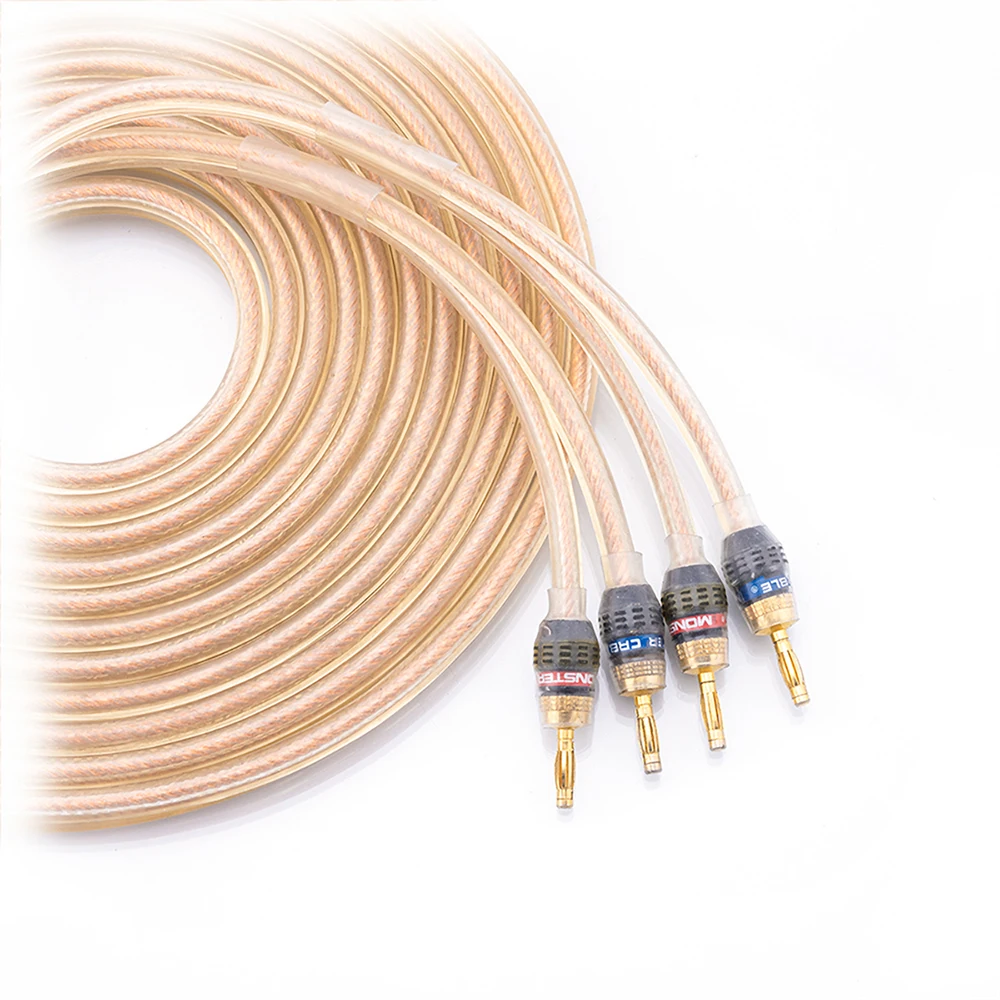 Monster Cable HiFi Audio Speaker Cable High Quality Pure Copper Speaker Wire with Banana Plug HIGH PERFORMANCE SPEAKER CABLE