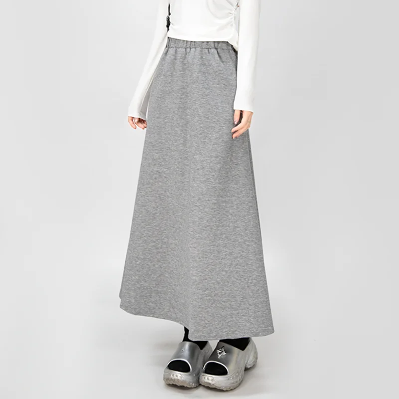 

Bla A-Line Fi Tail Skirt Women's Autumn Winter Versatile High Waist Air Cotton Midi f Body Skirt Slimming Effect