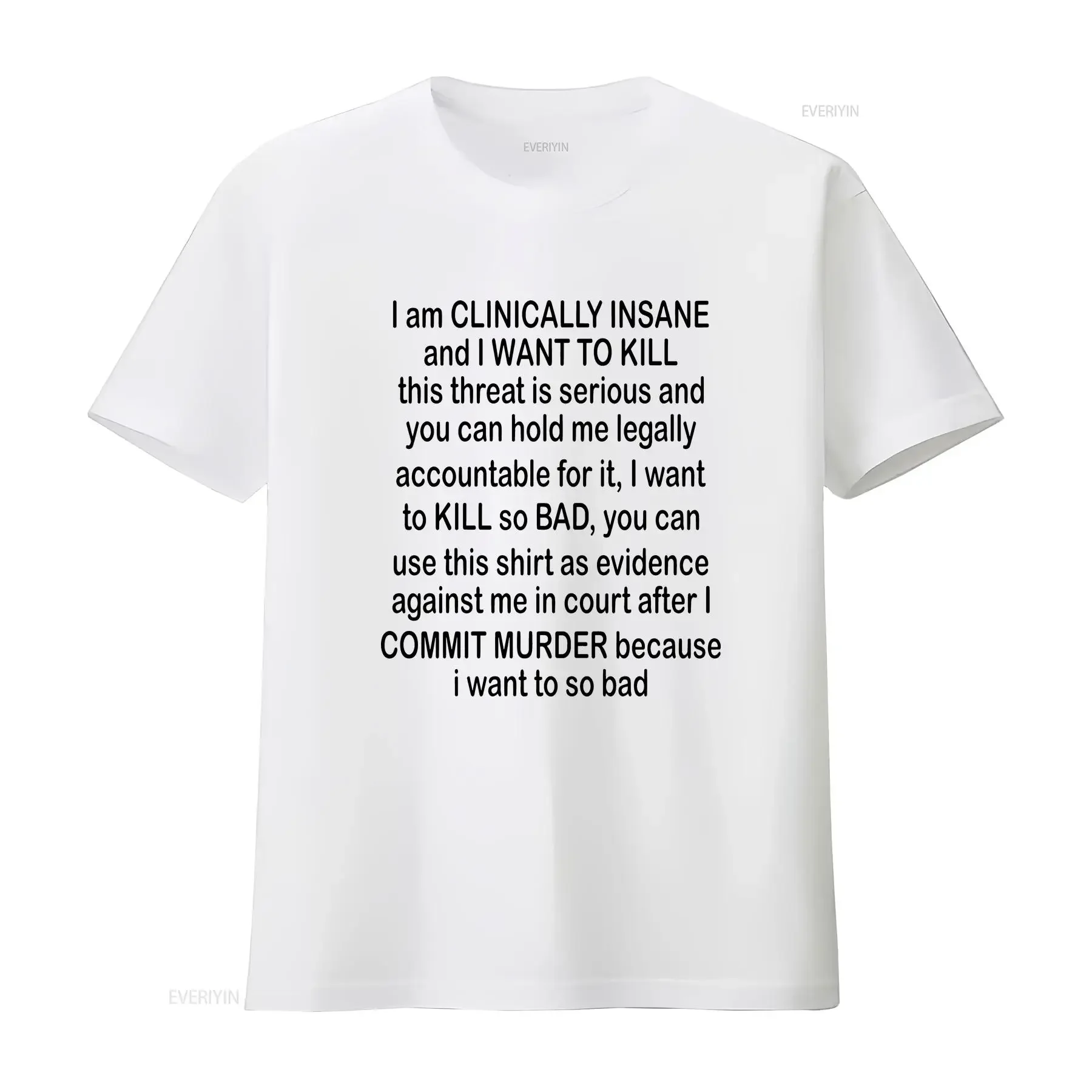 I am clinically insane shirt long or short sleeves vintage Washed fashion streetwear Stretched Versatile Stylish Comfortable