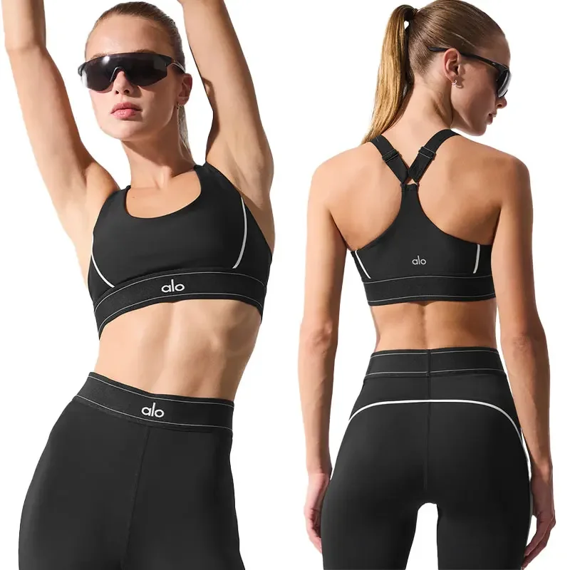 AL Yoga Set Women's Sports Air Bra High waist gaiters Bra Set Gym Workout Set Workout Top Gaiters Yoga Set Women's Women