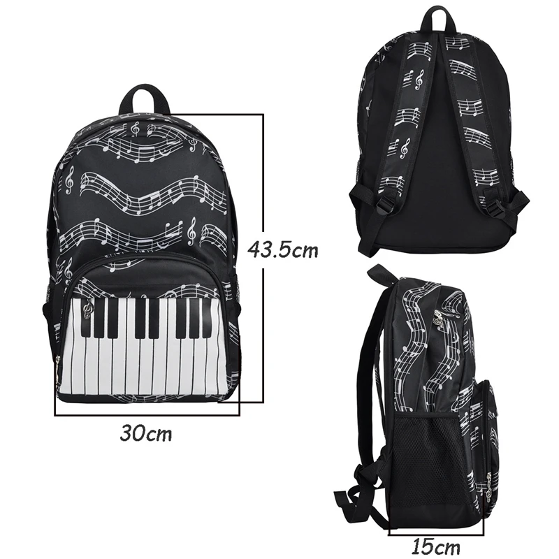

PUNK Music Backpacks Waterproof Oxford Cloth School Art Note Storage Rucksack Travel Double Shoulder Bag Cross-Border Backpacks