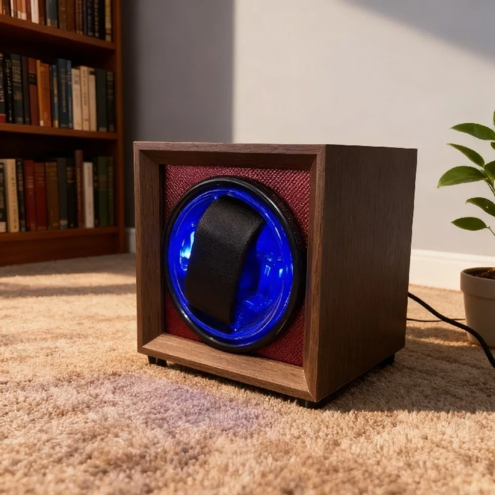 USB Power Automatic Watch Winder Mute Motor Fully Automatic Rotating Watch Box Wooden Case Single Position