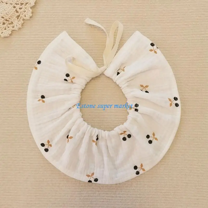 

090B Soft Cotton Cartoon Printed Baby Bib Flower Saliva Towel Breathable Apron Newborn Bandanas Feeding Burp Cloth for