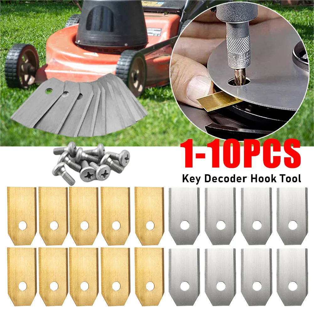 30-150PCS Lawn Mower Cutting Blades Set Home Lawn Mower Cutting Blade Stainless Steel Grass Cutter Blade W/Screw Kit Replacement