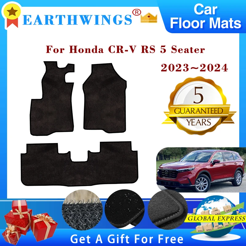 

Car Floor Mats For Honda CR-V 2023 CR V RS 2024 5 Seater Carpets Footpads Anti-slip Cape Rugs Cover Foot Pads Auto Accessories