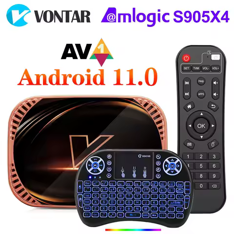 2023 VONTAR Amlogic S905X4 TV Box Android 11 11.0 4GB 32GB 64GB Wifi BT Support Google voice Media Player 4K 1000M Set top box