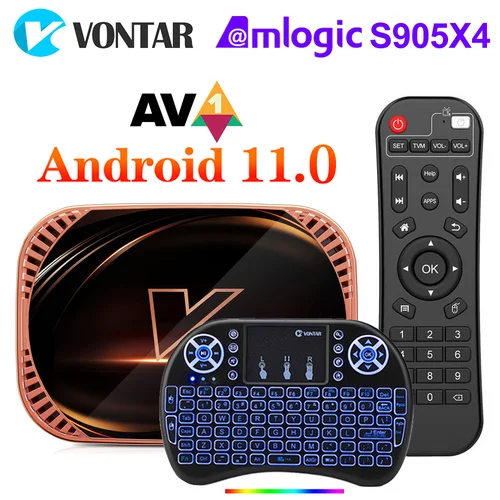 2023 VONTAR Amlogic S905X4 TV Box Android 11 11,0 4GB 32GB 64GB Wifi BT compatible con reproductor multimedia de voz de Google 4K 1000M decodificador