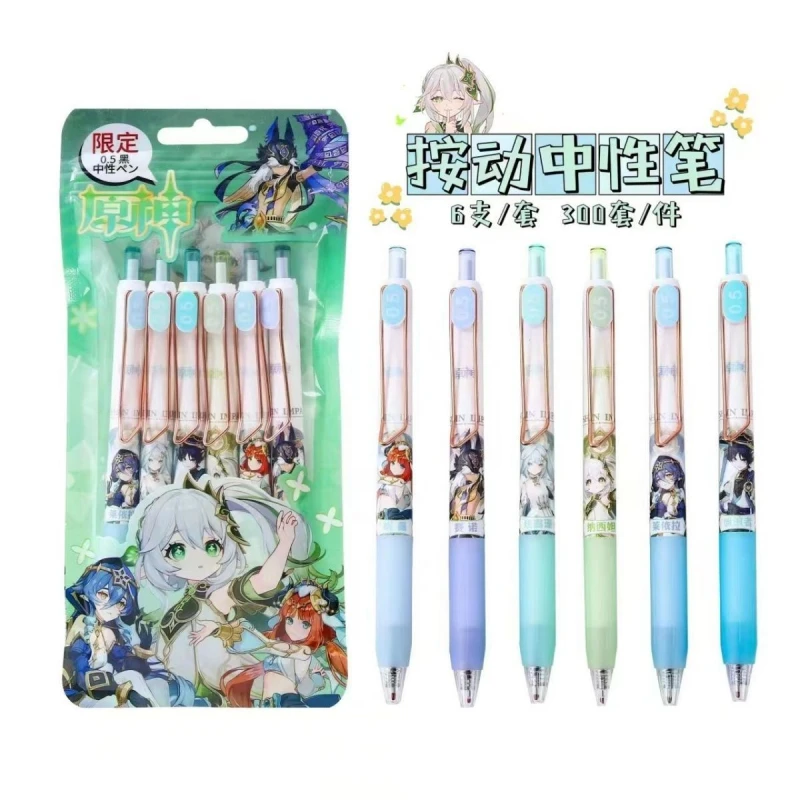 Anime Game Impact Scaramouche Nahida Faruzan 0.5mm Cute Gel Pens Ballpoint Pen Office Accessories School Supplies Stationery