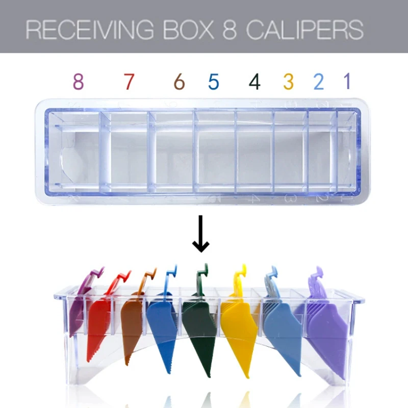 8/10 Grid Limit Comb Hair Clipper Storage Organization Box Hair Salon Tool Special Accessories Hair Clipper Storage