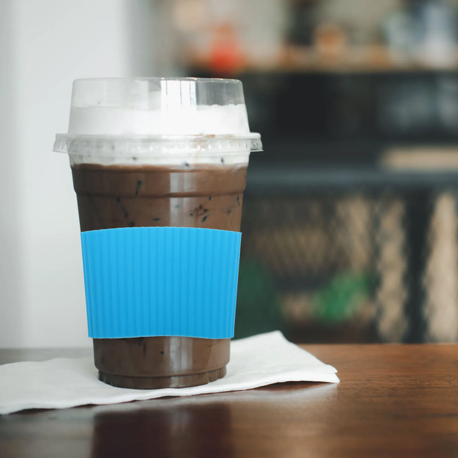 

6pcs Insulated Cup Sleeves Silicone Cover Heat Protective Glass Bottle Cozy Anti-scald Durable Kitchen Bar Accessories