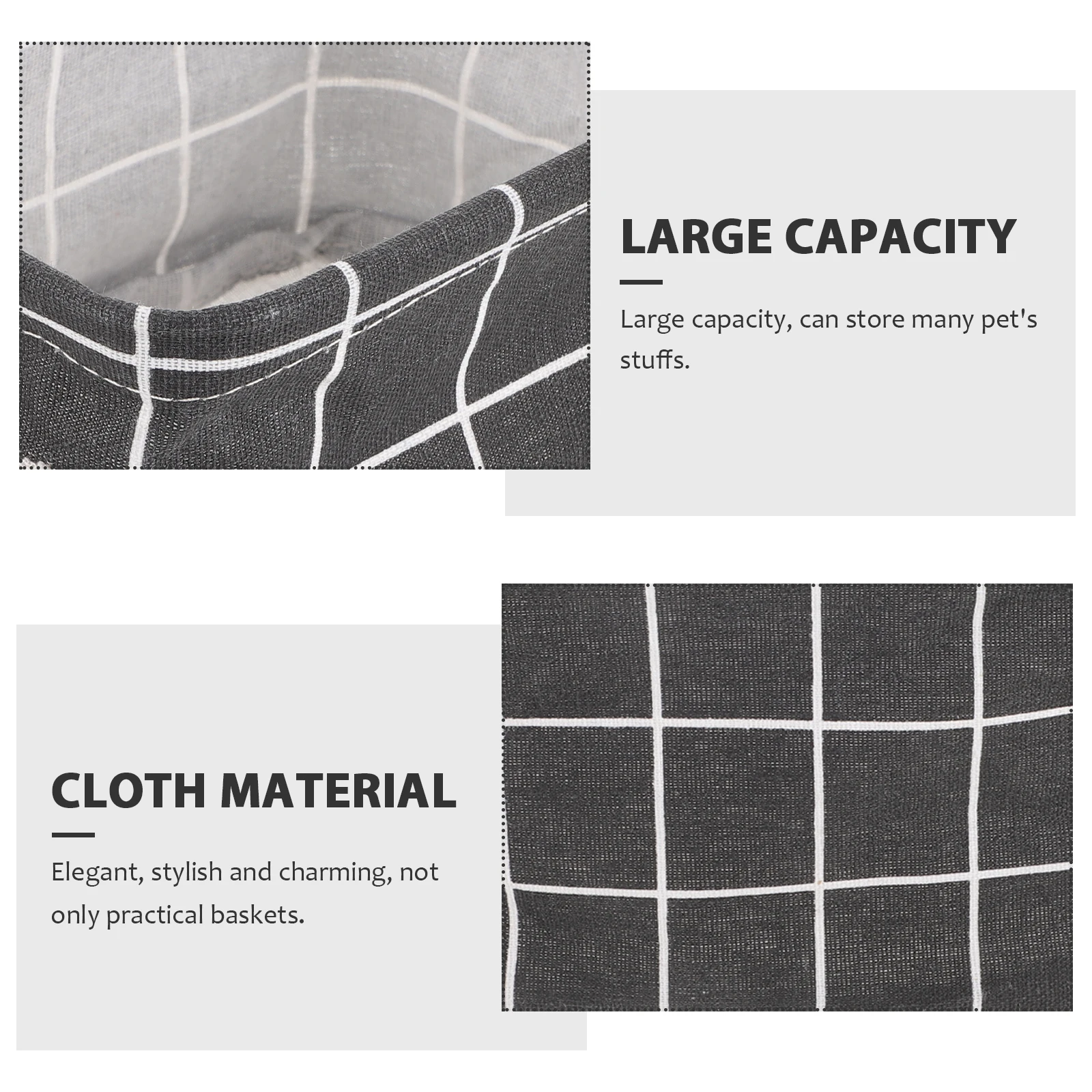 

2Pcs Stylish Storage Basket Sundry Organizer Pet Item Container Practical Home Office Closet Cabinet Bin