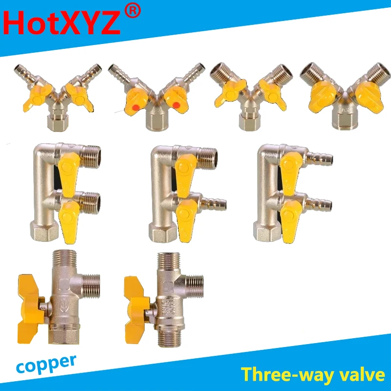 

Natural gas stove three-way ball valve 1/2 inch brass valve switch natural gas pipe needle mouth socket fittings