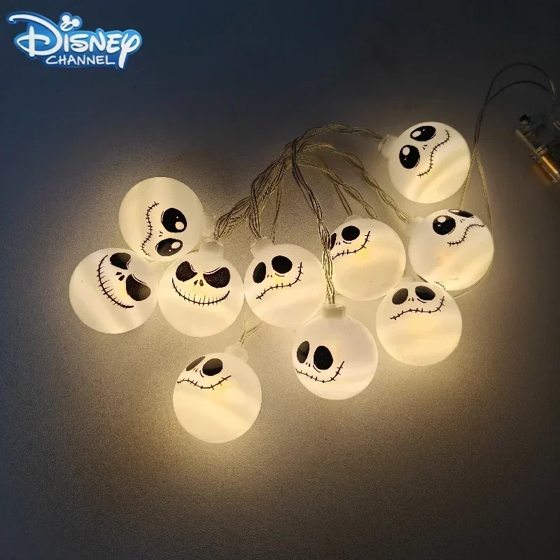 Pesadilla antes de Navidad Jack 10 en una cadena lámparas LED 3D Sally Anime atmósfera luz decoraciones para el hogar niños regalo de Halloween