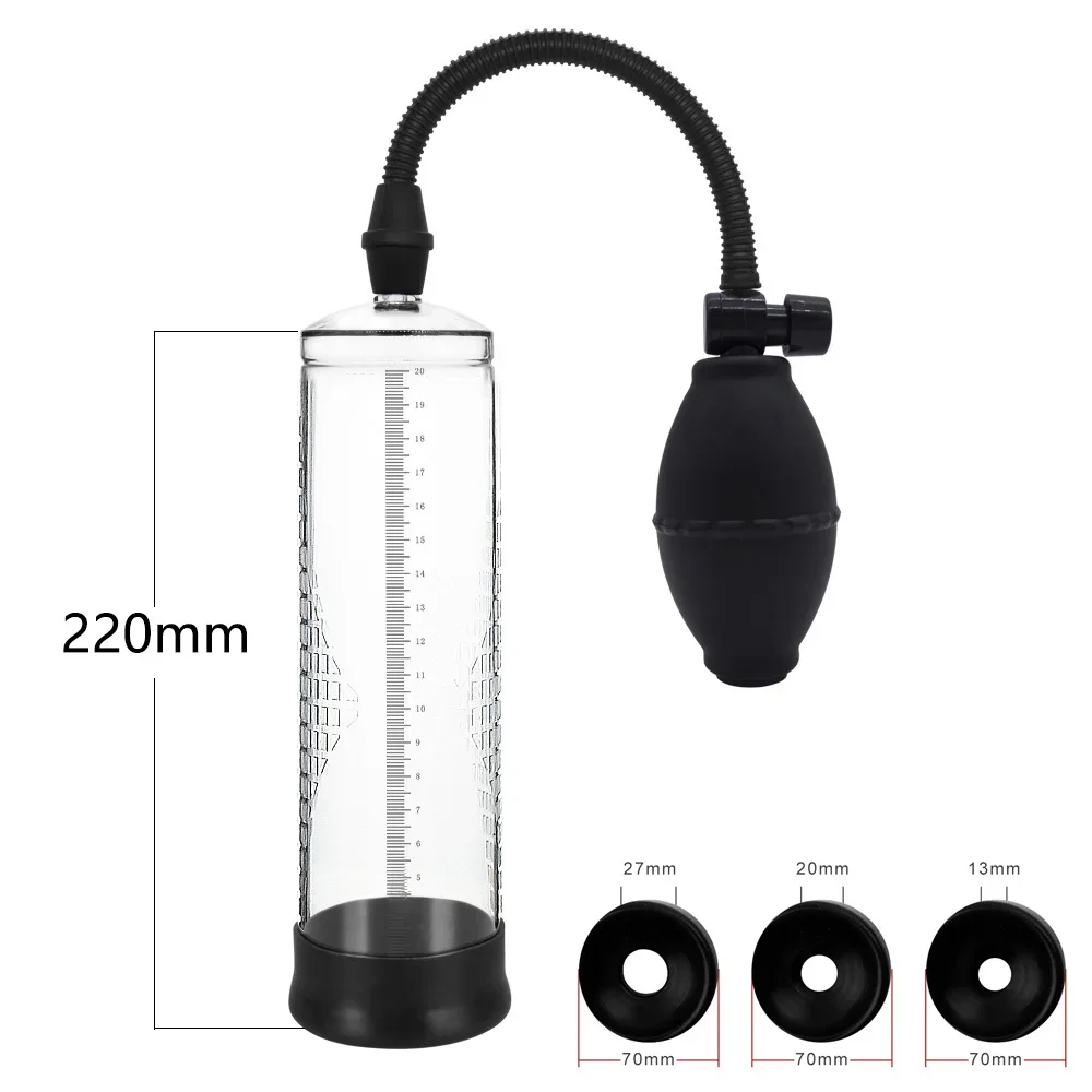 215mm Graduated Penis Pomp Vacuum Pump Voor Penis Vergroting Male Enhancement Cock Pomp Penis Trainer Sex Toys for Man