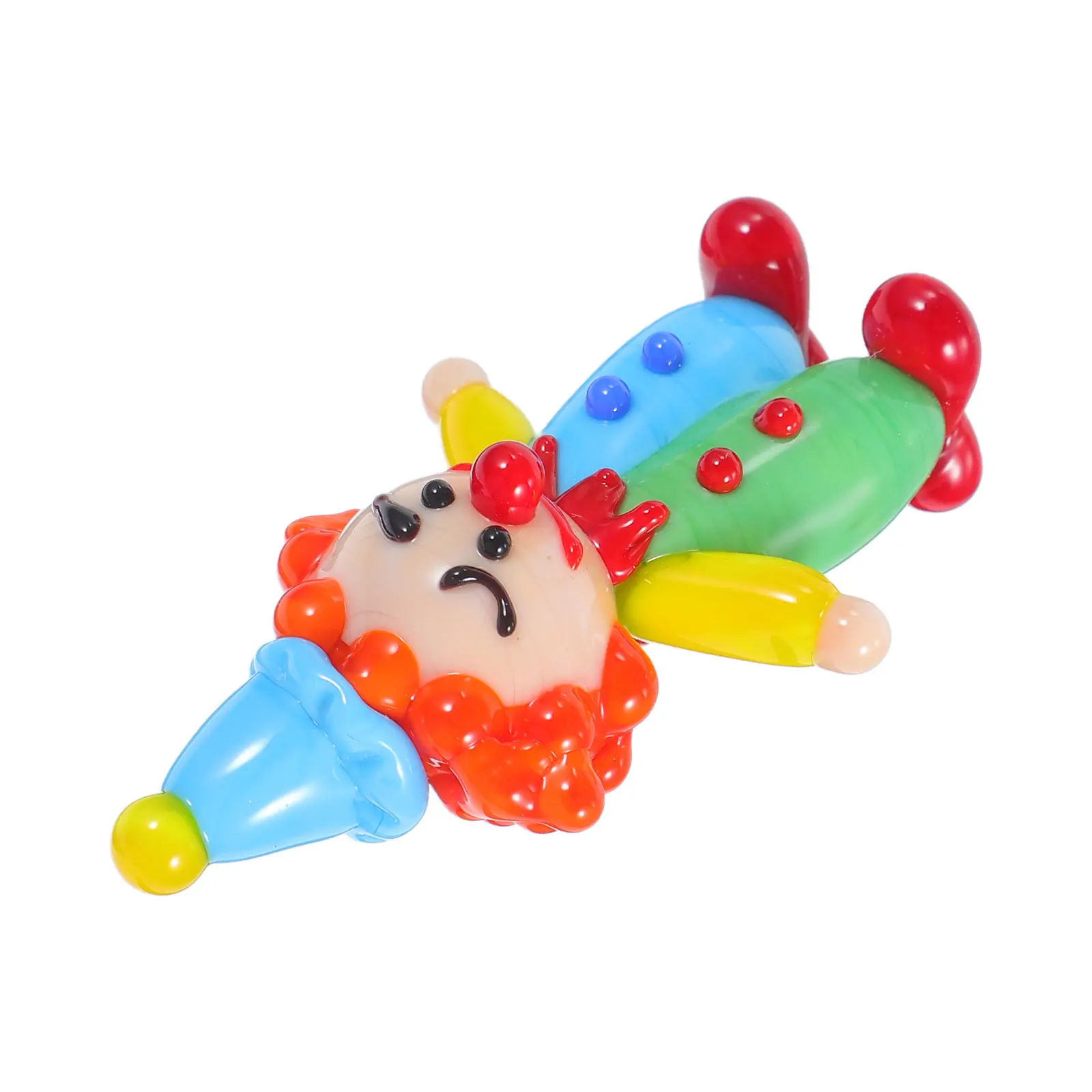 Colorful Glass Clown Statue Tiny Handmade Circus Art Decoration Nightstand Car Dashboard Tabletop Miniature Ornament Carnival