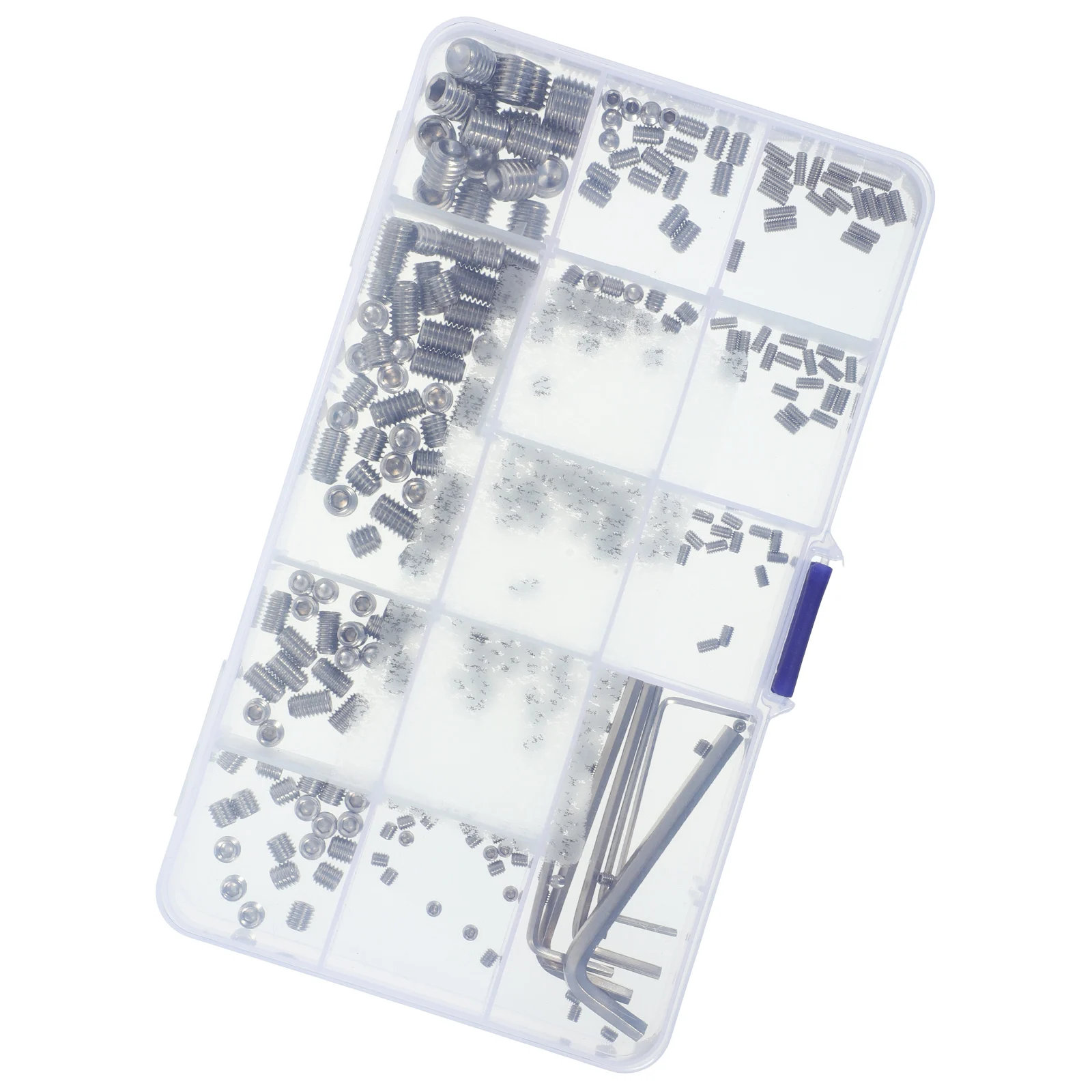 Kit d'assortiment de vis sans tête à douille hexagonale métrique en acier inoxydable 304, vis sans tête pour accessoires de salle de bains, poignées de porte de rangement, 1 jeu