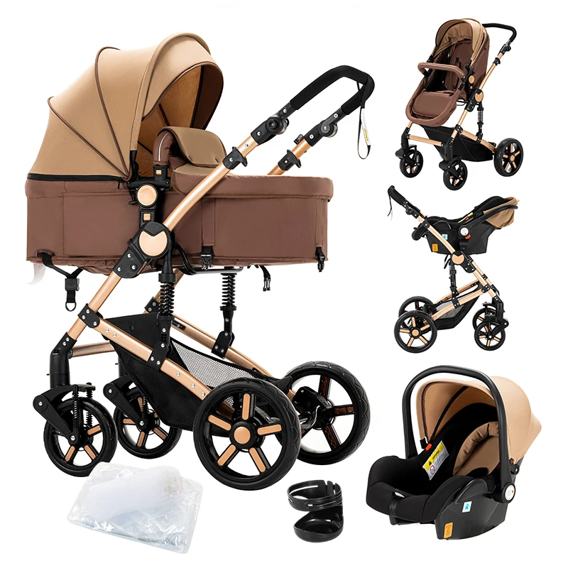 Baby Stroller 3 in 1 Baby Walker Baby Trolley 588 Baby Folding Strollers High Landscape Stroller Car for Newborn