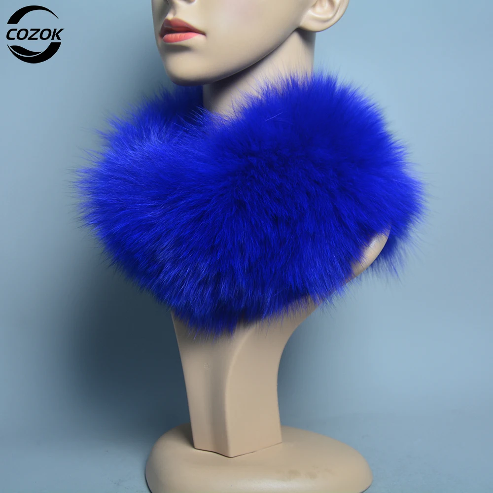 

Hot Sale Girl Real Fox Fur Headband Winter Women Natural Fox Fur Scarf High Elastic Lady Warm 100% Genuine Fox Fur Ring Muffler