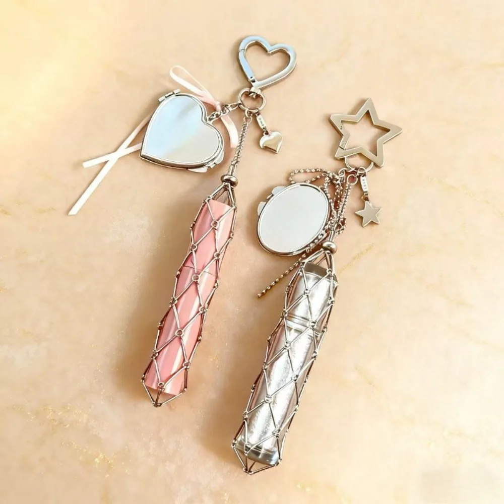 

Personalization Cool Cute Girl Women Metal Keychain For Sample Lipstick Mesh Bag Car Motorcycle Keyring Bamboo Pendant Gift
