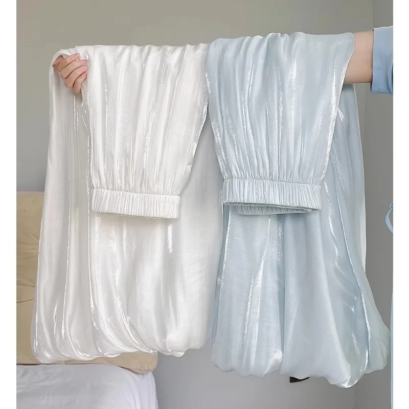 

Blue Streamer Flower Bud Skirt for Women 2025 Summer New High-waisted A-line Slim Streamer Tulle Skirt Hepburn Style Skirt