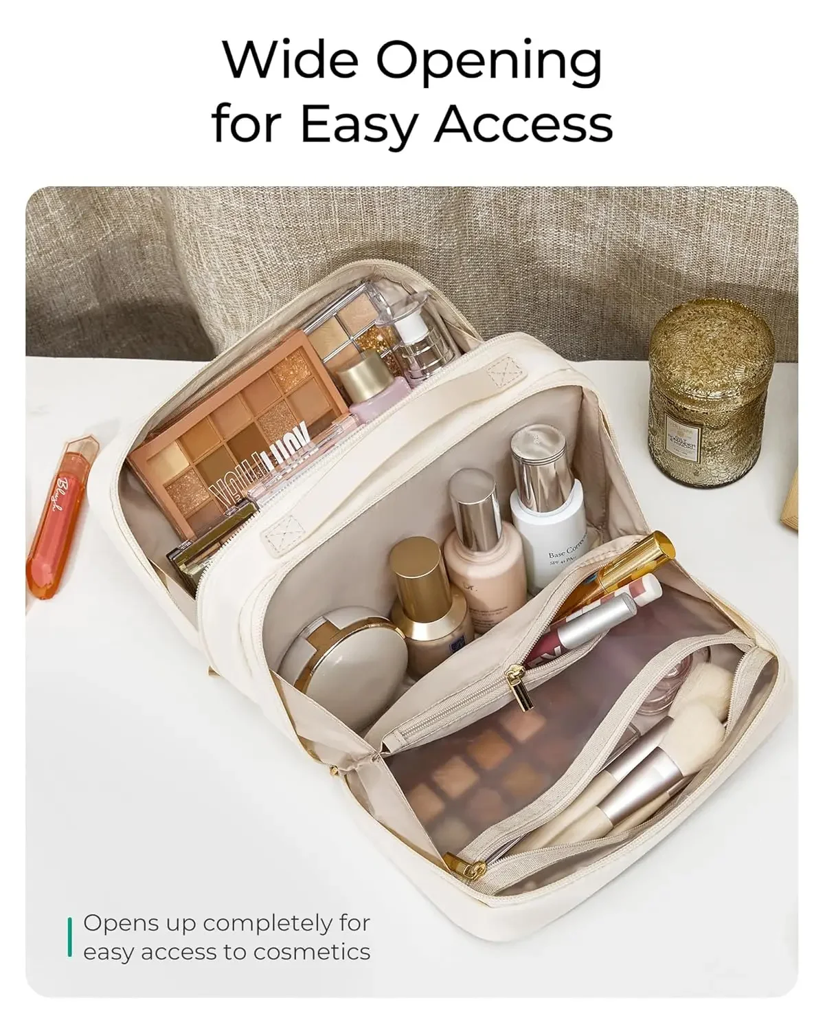 Kép 3: BAGSMART utazási Összeállítás Olvasottság Arcápoló szer Olvasottság számára Nők, wide-open Hordozható Csinál -ig Szervező számára Nők számára essentials Arcápoló szer toile