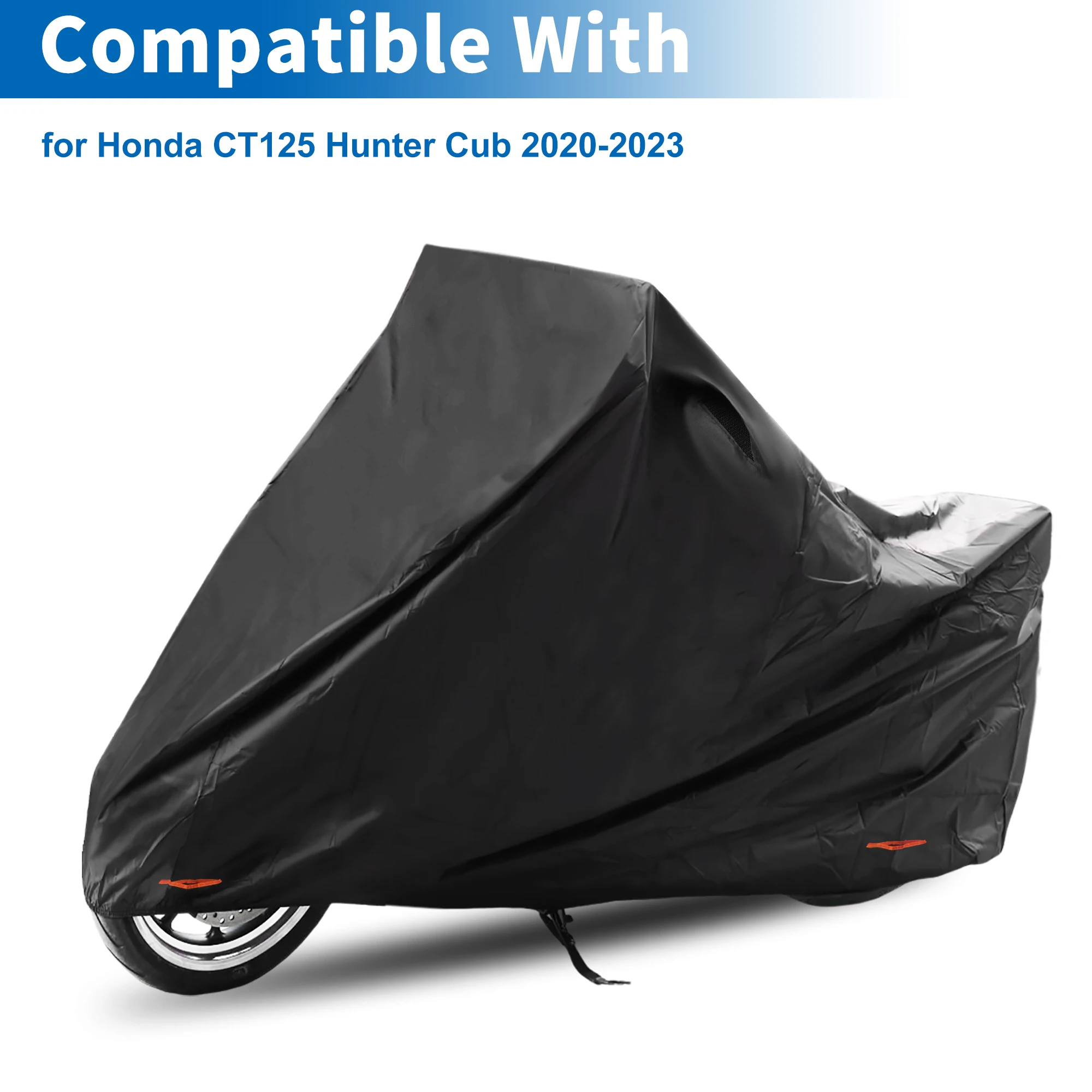 UXCELL Motorcycle Cover 301D-PU Black for Honda CT125 Hunter Cub 2020-2023