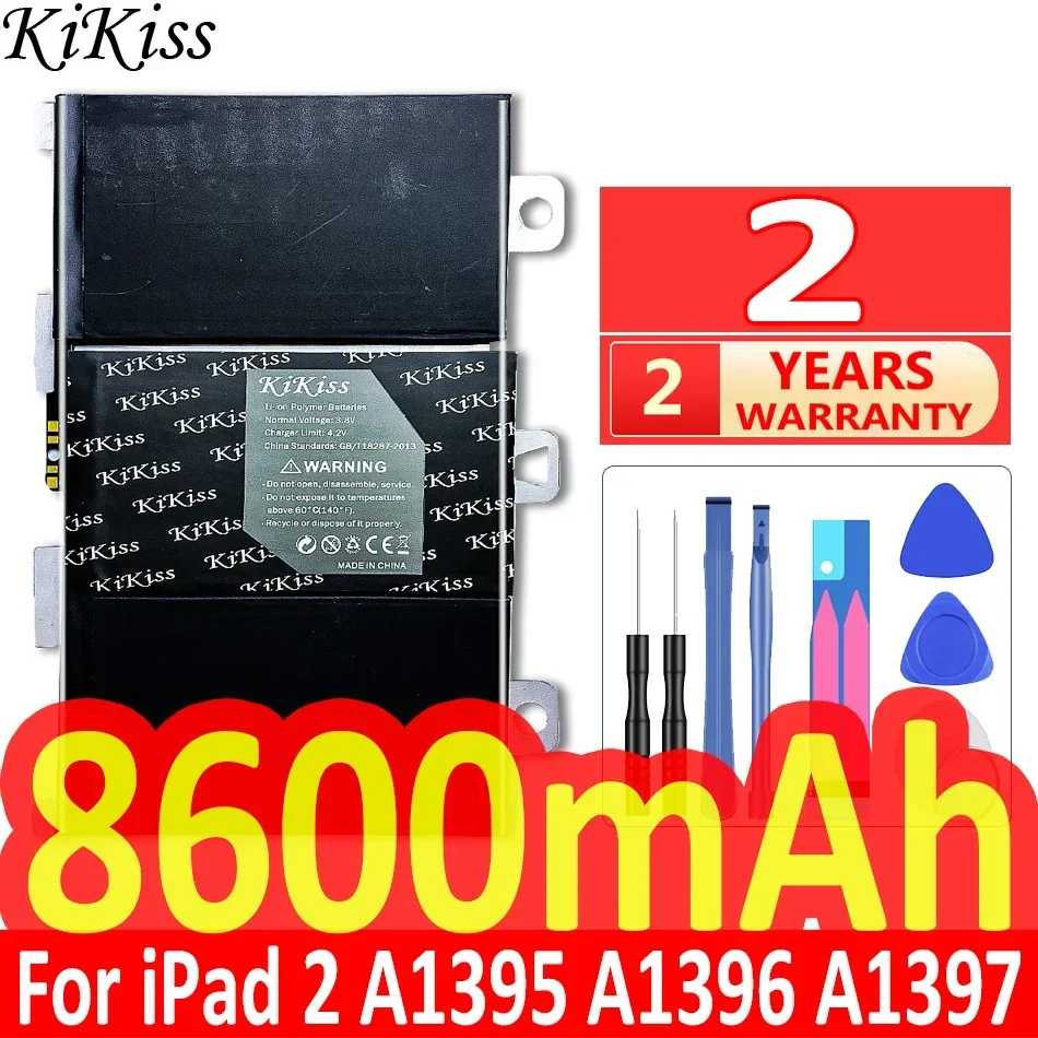 Bateria KiKiss do Apple iPad 1 2 3 4 5 6 iPad1 iPad2 iPad3 iPad4 iPad5 iPad6 Air 1 2 Air1 Air2 A1315 A1395 A1403 A1484 A1547