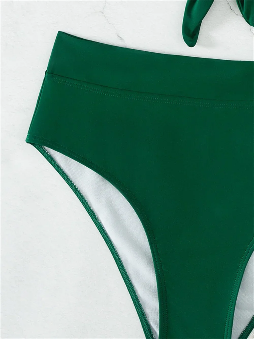 Grüner Bikini Y2K Bademode Hohe Taille Badeanzug Tankini Geknotet Strand Outfit Retro Badeanzug Frauen Biquinis femininos Plus Größe