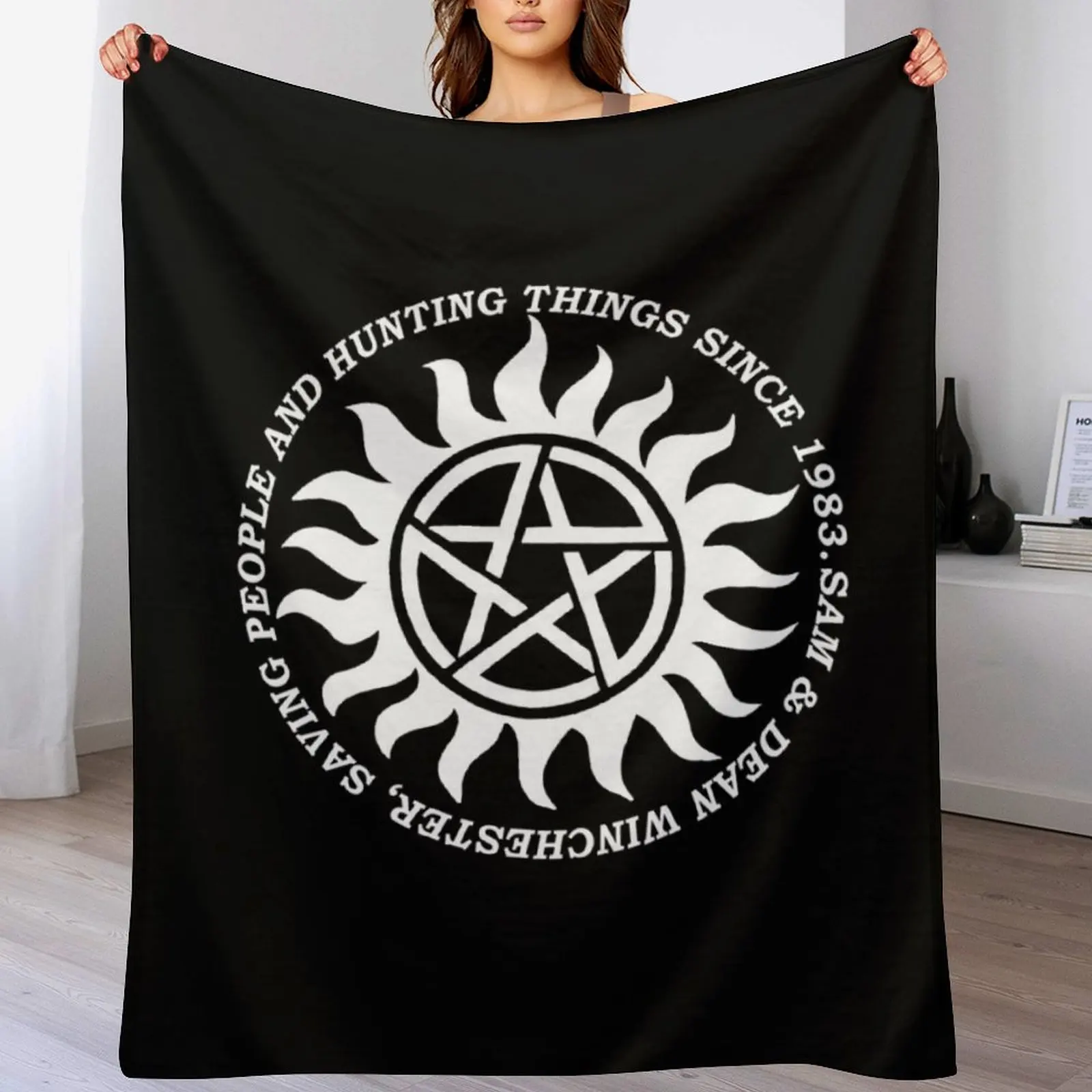 

Supernatural Throw Blanket Compact Warm Blanket for Car Road Trip