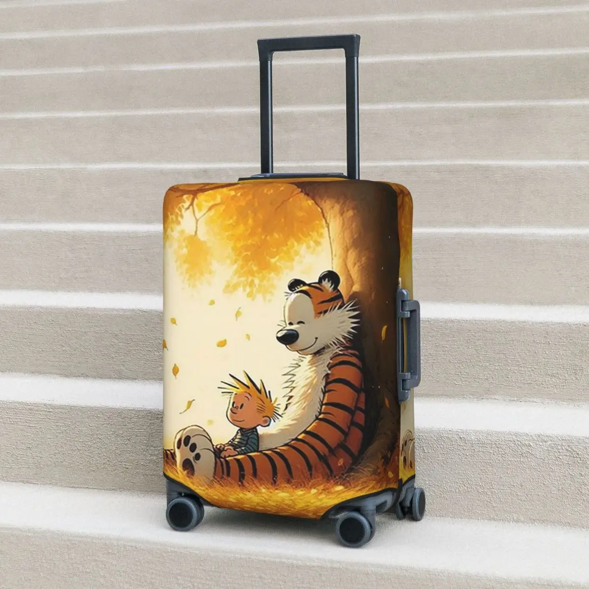 Calvin Hobbes Klassische Kofferabdeckung, Schutz, elastische Reise-Gepäckschutzabdeckungen für 18–32 Zoll