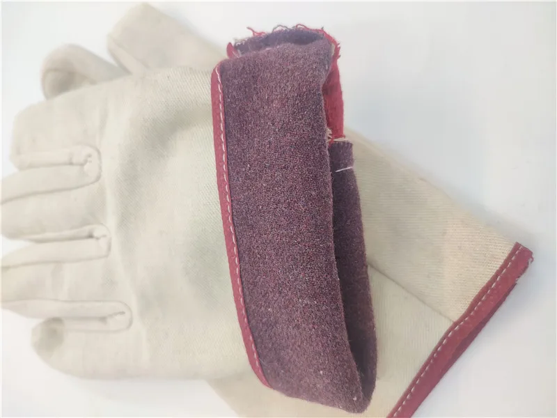 Pair Double Thickened Canvas Gloves Wear-resistant Welder Maintenance Reinforced Canvas Glove Protective Labor Protection Gloves