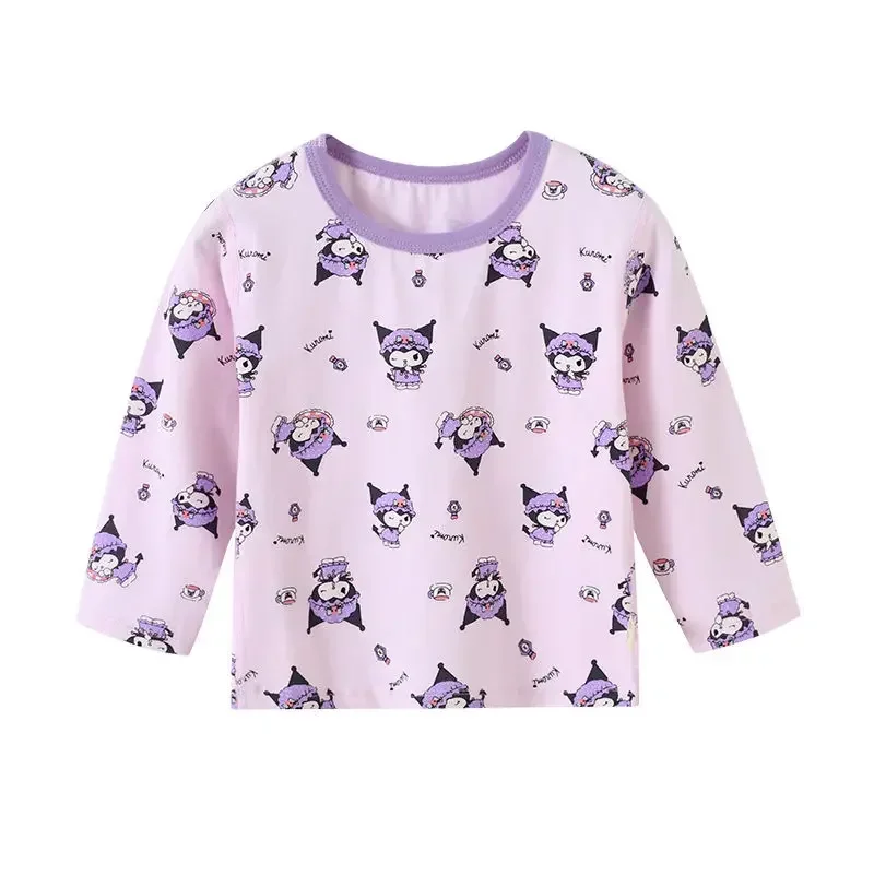 Sweat à capuche à manches longues Sanurgente Kuromi Anime pour filles, joli t-shirt de dessin animé mignon, cadeau de marée pour enfants, cadeaux de vacances