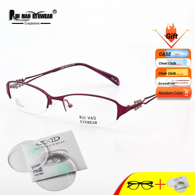 

Women Prescription Eyeglasses Leisure Glasses Frame Fill Optical Lenses Customize Myopia Progressive Spectacles 3322