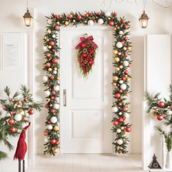 Christmas Decorations Red Christmas Wreath for Front Door Gold Window Wall Door Party Garland Ornament Guirnalda Navidad Decor