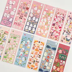 Korean Bling Sakura Tulip Flower Rainbow Sticker For Scrapbook DIY Sticker for Diary Note Journal Laptop Photo Decorate Gift